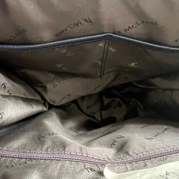 McLanee  Navy Leather Backpack main image 5